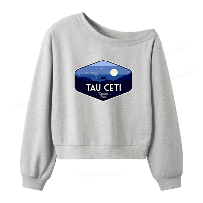 Pagewings Tau Ceti Women Off Shoulder Sweatshirt