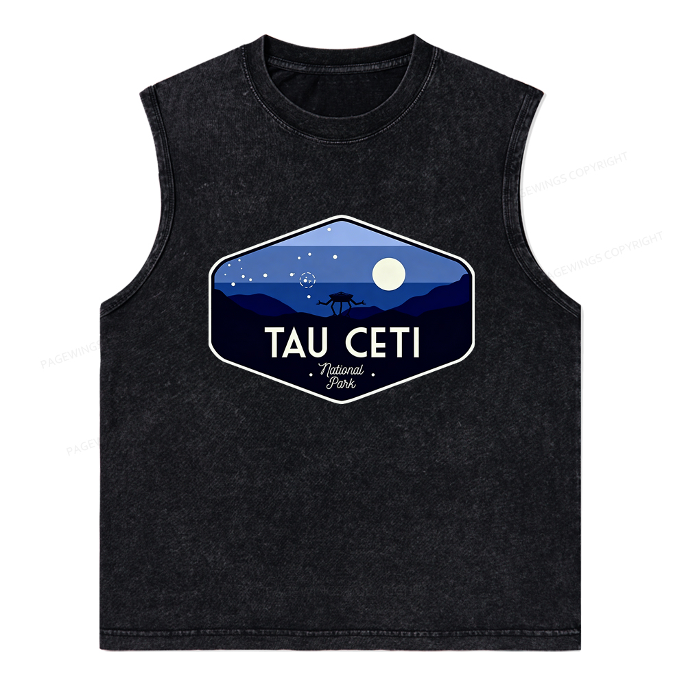 Pagewings Tau Ceti Unisex Washed Tank Top