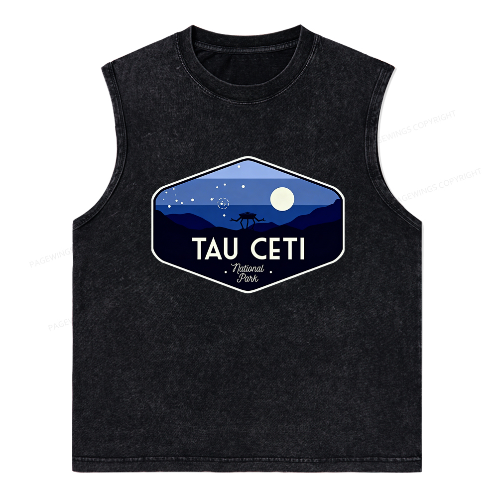 Pagewings Tau Ceti Unisex Washed Tank Top