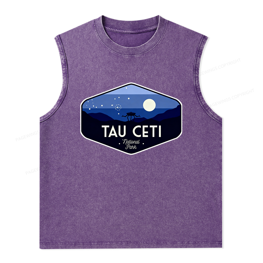 Pagewings Tau Ceti Unisex Washed Tank Top