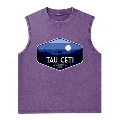 Pagewings Tau Ceti Unisex Washed Tank Top