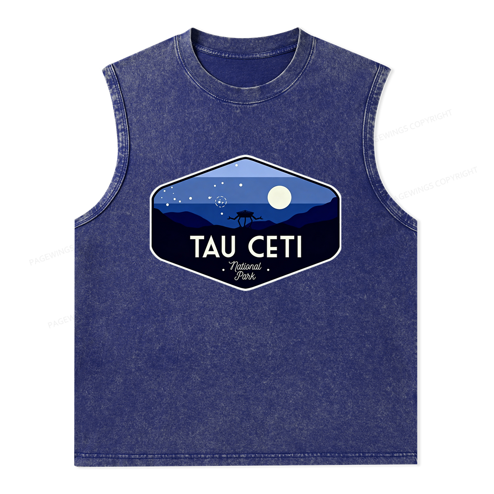 Pagewings Tau Ceti Unisex Washed Tank Top