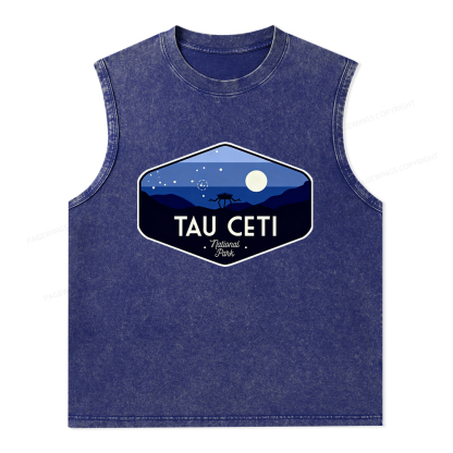 Pagewings Tau Ceti Unisex Washed Tank Top