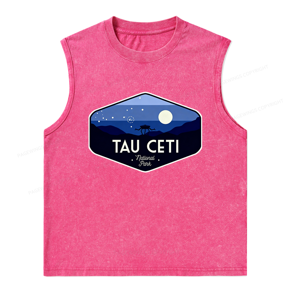 Pagewings Tau Ceti Unisex Washed Tank Top