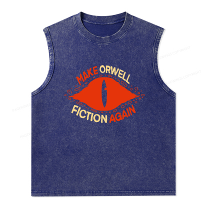 Pagewings Make Orwell Fiction Again Unisex Washed Tank Top