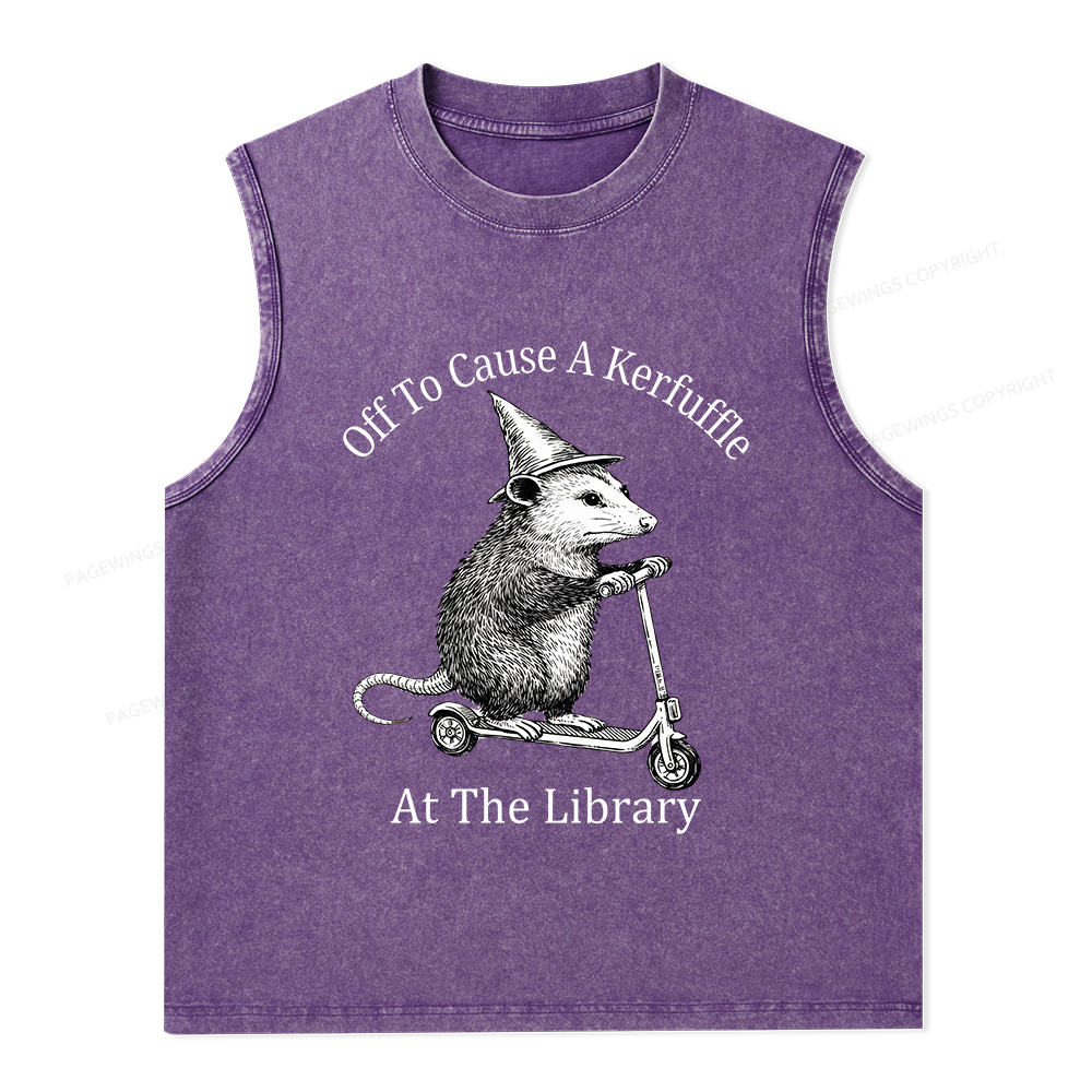Pagewings Off To Cause A Kerfuffle Unisex Washed Tank Top