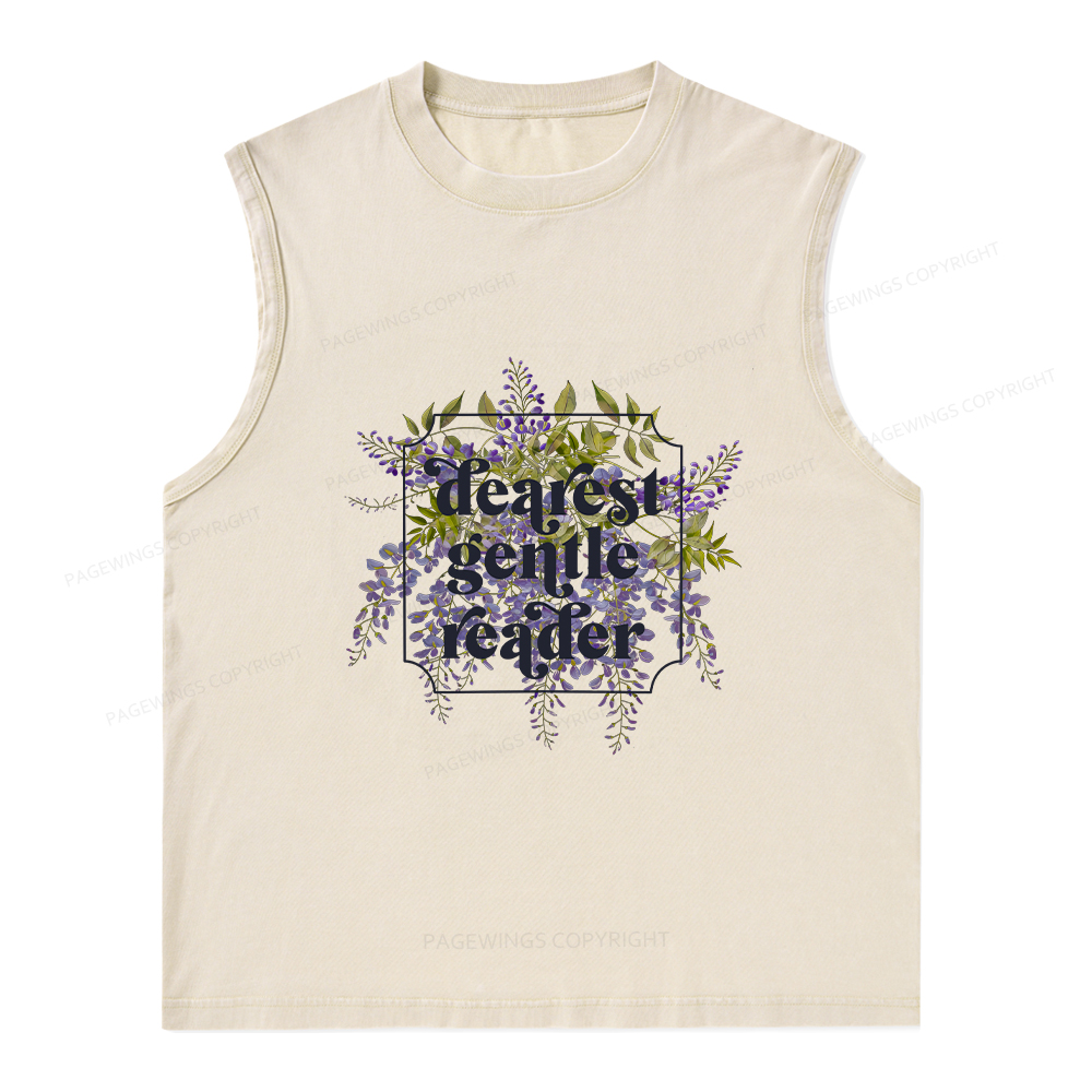 Pagewings Dearest Gentle Reader Unisex Washed Tank Top