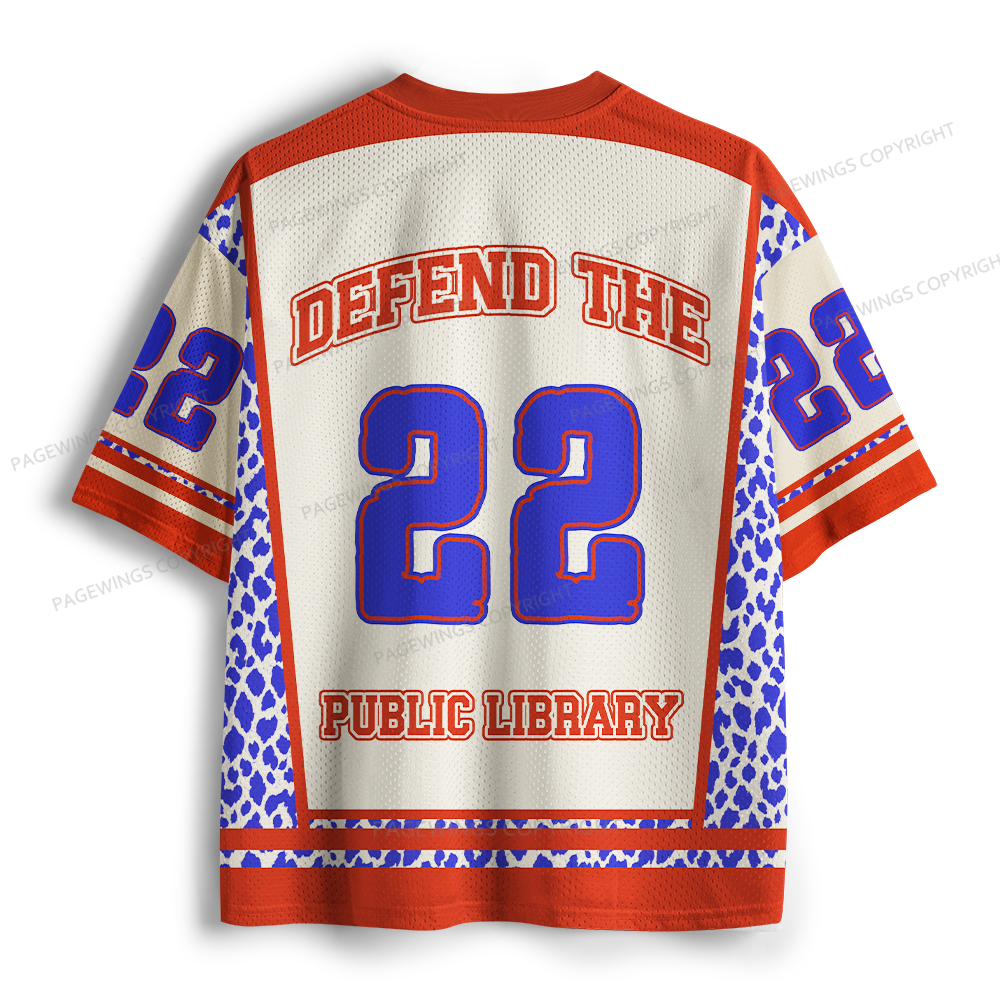 Pagewings Defend The Public Library Unisex Mesh Jersey