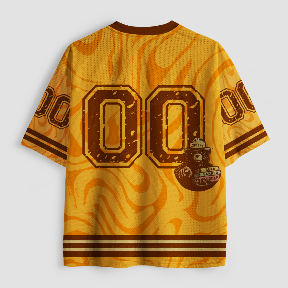 Pagewings Only You Can Prevent Book Burnings Unisex Mesh Jersey