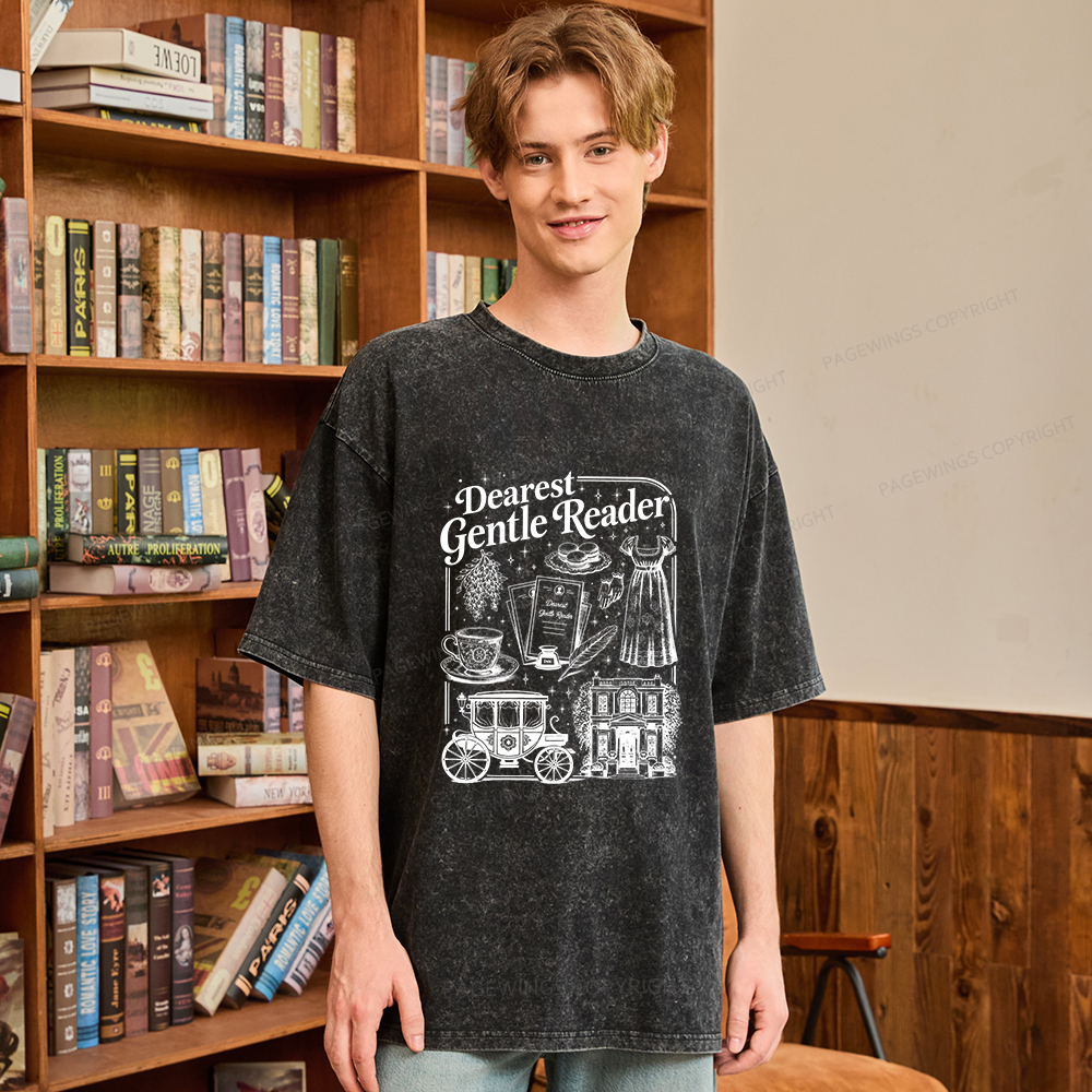 Pagewings Dearest Gentle Reader Unisex Washed T-shirt