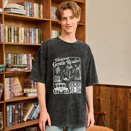 Pagewings Dearest Gentle Reader Unisex Washed T-shirt