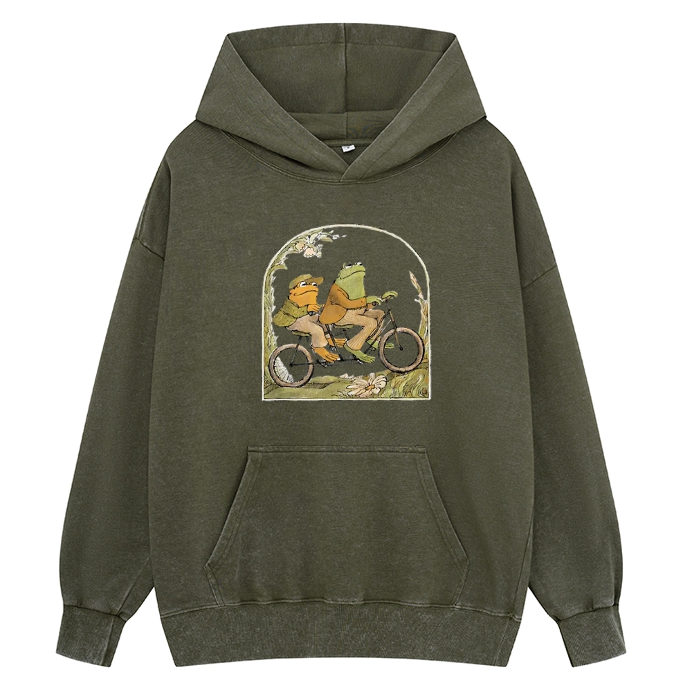 Pagewings Frog And Toad Book Vintage Unisex Washed Hoodie