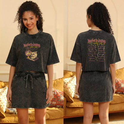 Pagewings Banned Books World Tour Women's Washed Cropped T-shirt