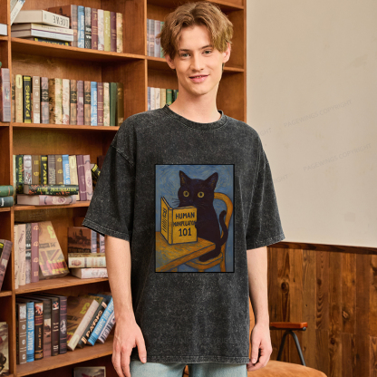 Pagewings Funny Cat Unisex Washed T-shirt