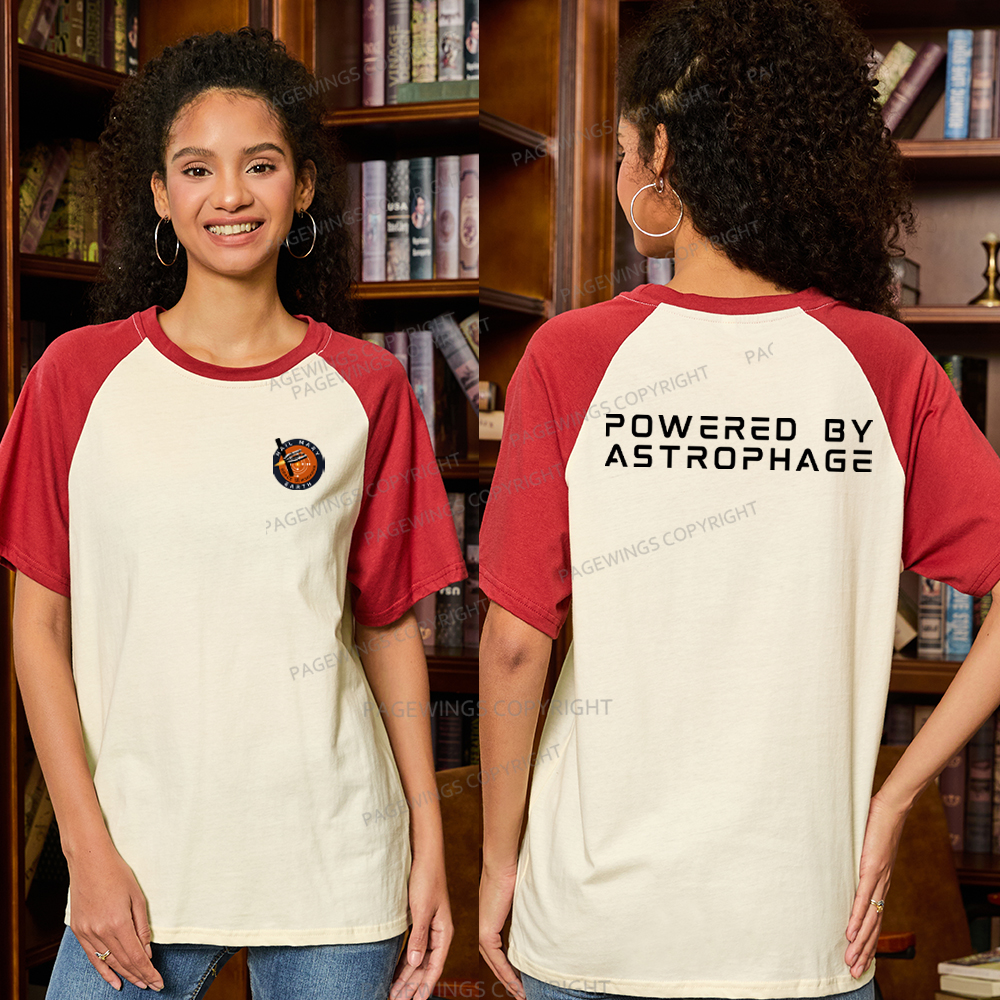 Pagewings Powered By Astrophage Raglan T-shirt
