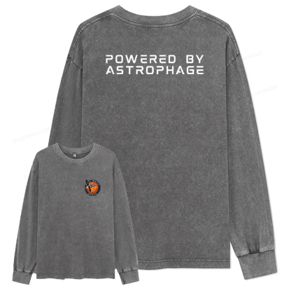 Pagewings Powered By Astrophage Unisex Washed Long Sleeve T-shirt 