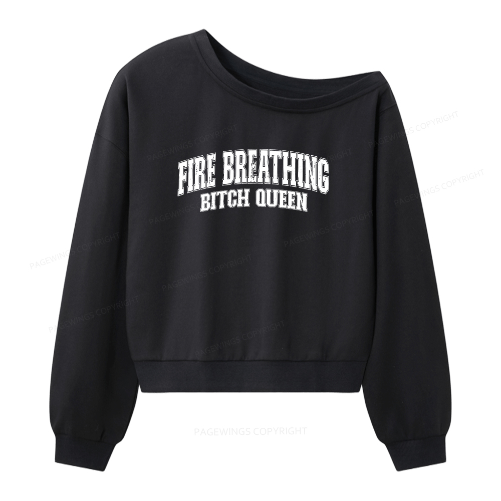 Pagewings Bookish Queen Women Off Shoulder Sweatshirt