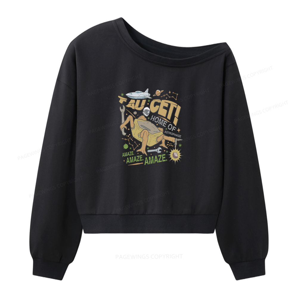 Pagewings Rocky Bookish Women Off Shoulder Sweatshirt