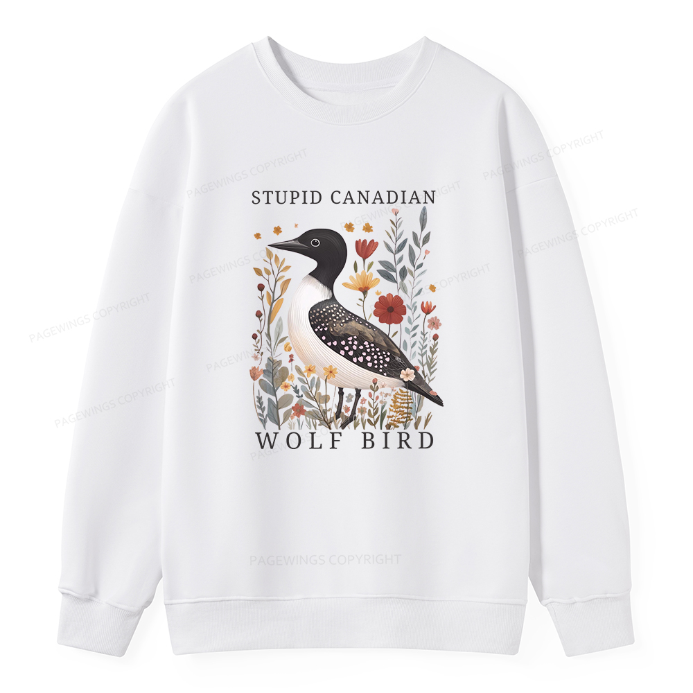 Pagewings Stupid Canadian Wolf Bird Unisex Classic Sweatshirt