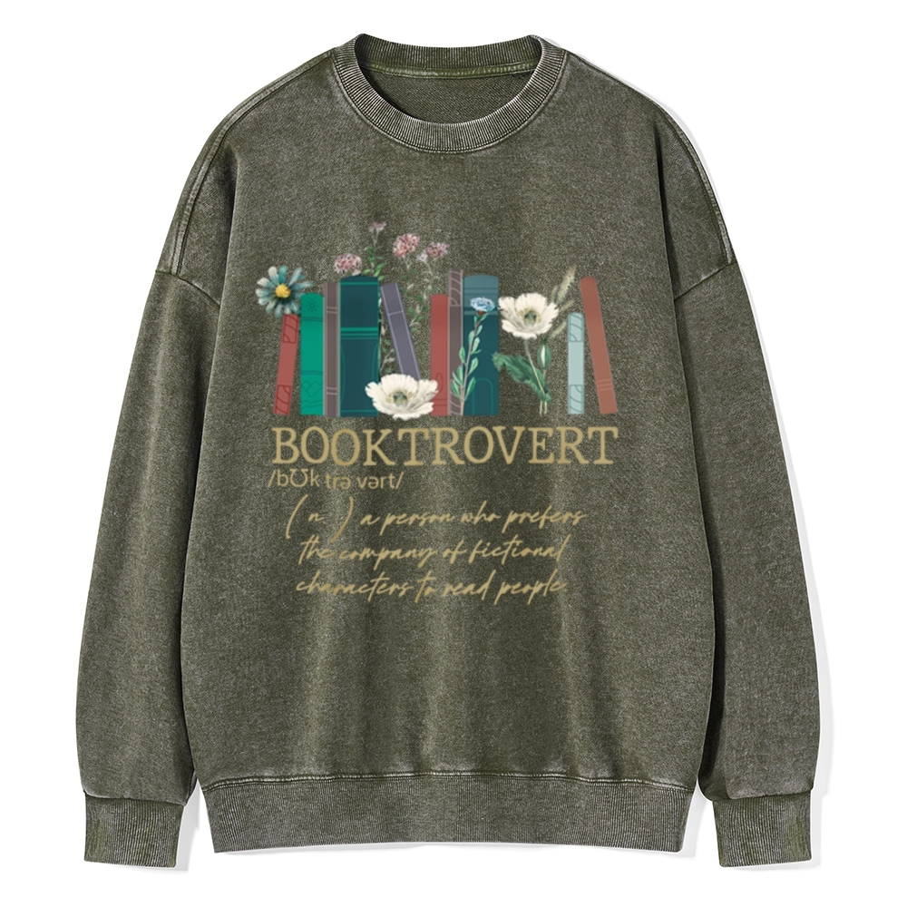 Pagewings Booktrovert Unisex Washed Sweatshirt
