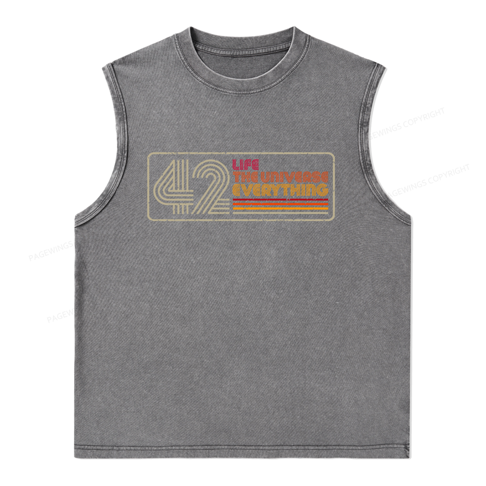 Pagewings Life The Universe Everything Unisex Washed Tank Top