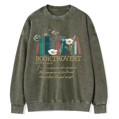 Pagewings Booktrovert Unisex Washed Sweatshirt