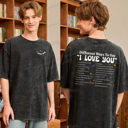 Pagewings I Love You In Book Quote Unisex Washed T-shirt