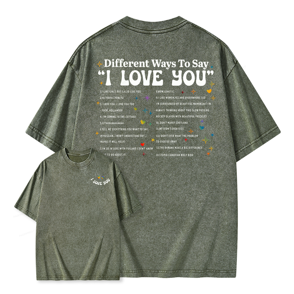 Pagewings I Love You In Book Quote Unisex Washed T-shirt