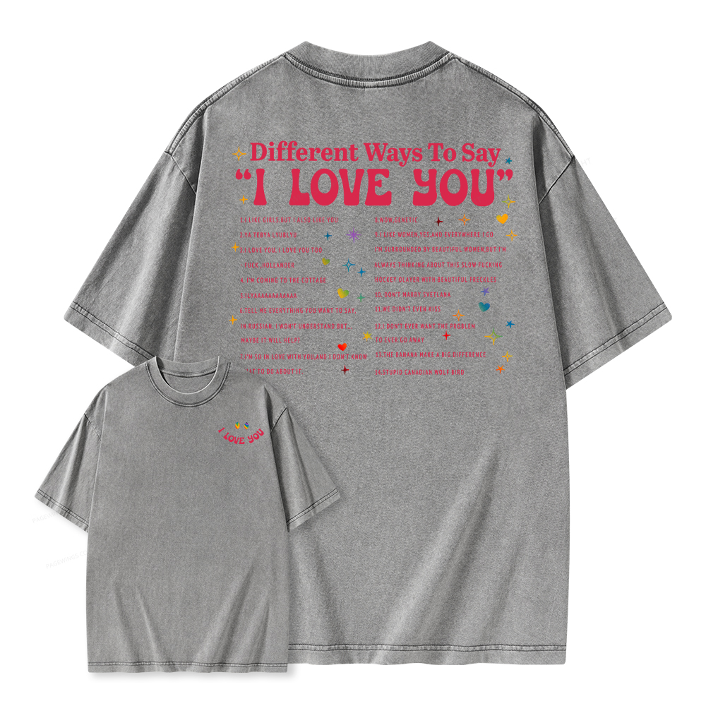 Pagewings I Love You In Book Quote Unisex Washed T-shirt