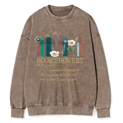 Pagewings Booktrovert Unisex Washed Sweatshirt
