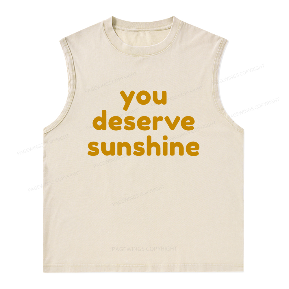 Pagewings You Deserve Sunshine Unisex Washed Tank Top