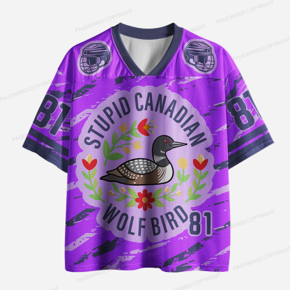 Pagewings Stupid Canadian Wolf Bird Unisex Mesh Jersey