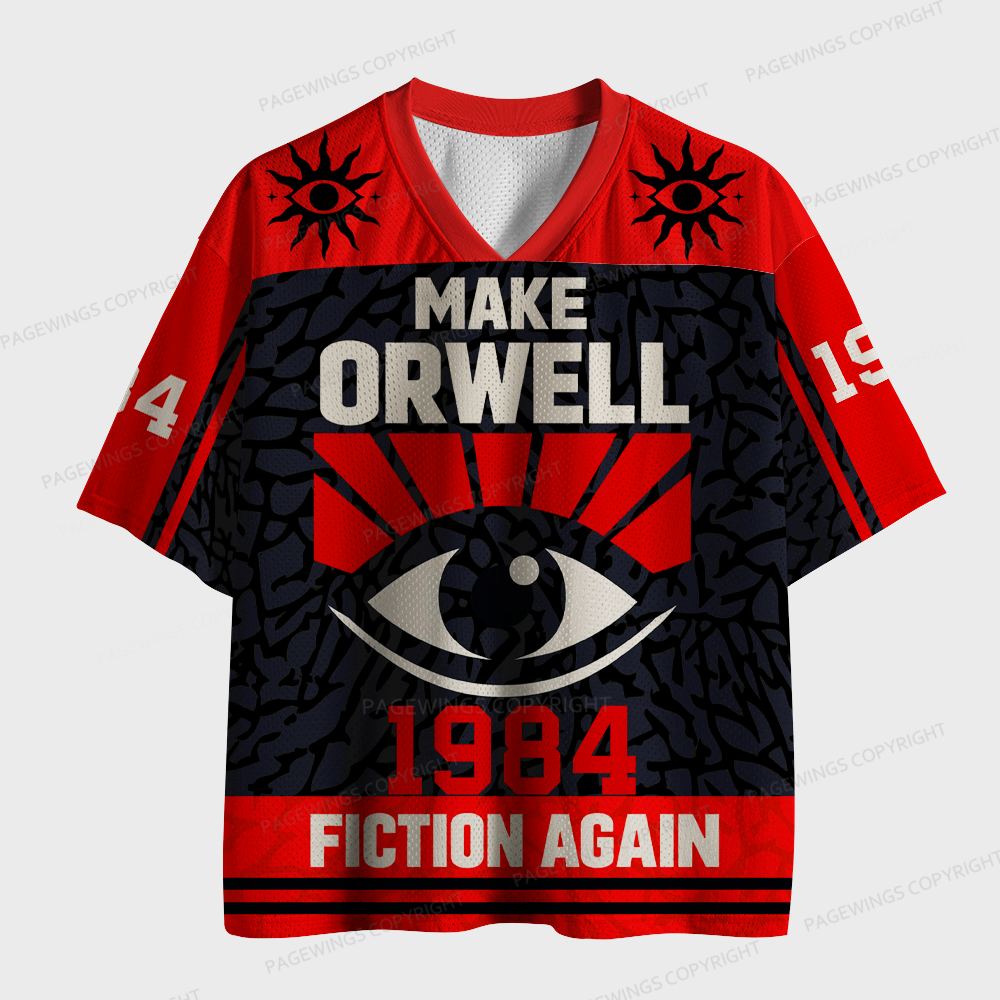 Pagewings Make Orwell 1984 Fiction Again Unisex Mesh Jersey