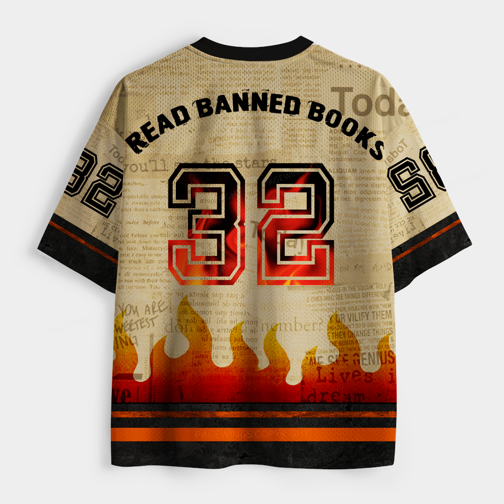 Pagewings Read Banned Books Unisex Mesh Jersey