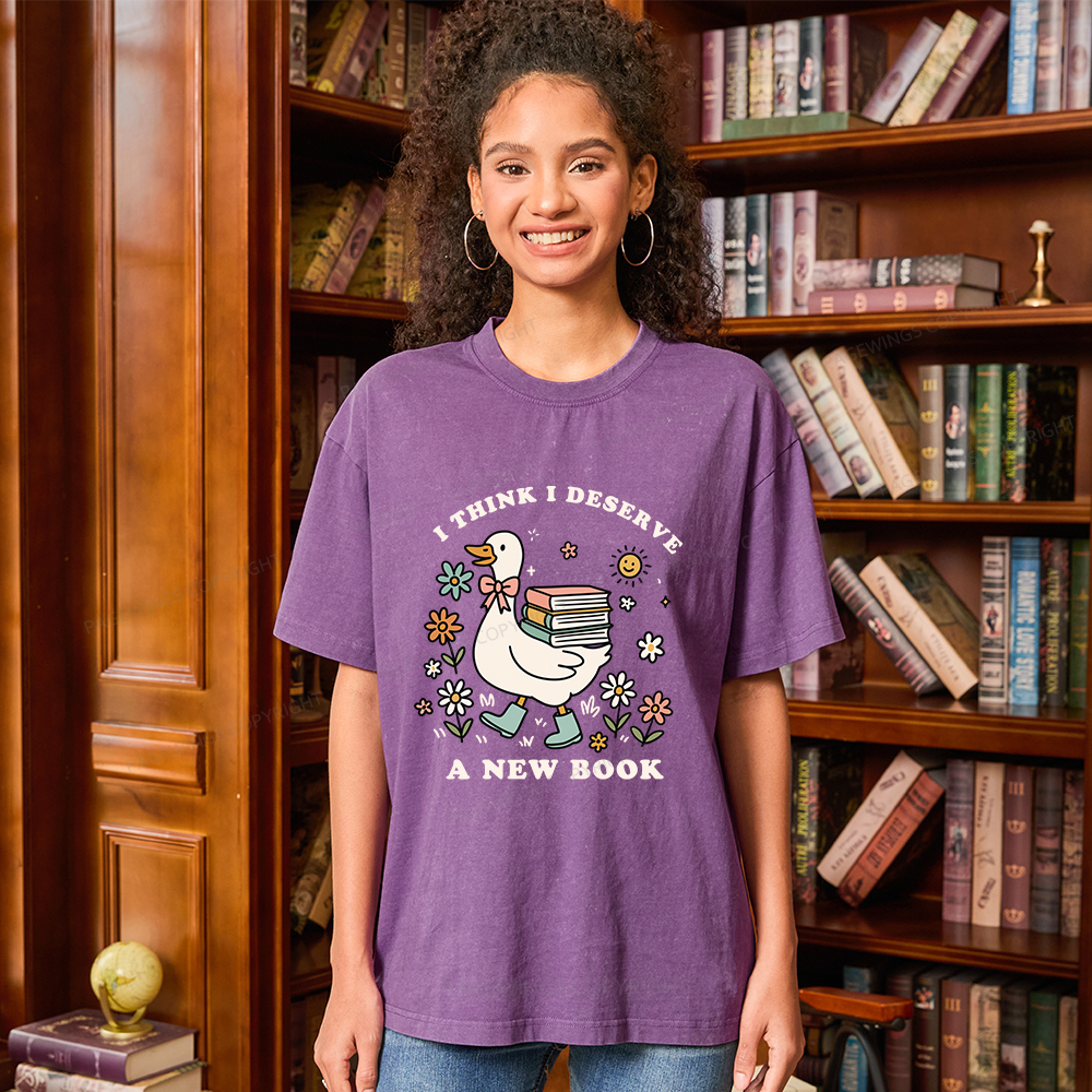 Pagewings I Think I Deserve A New Book Unisex Washed T-shirt