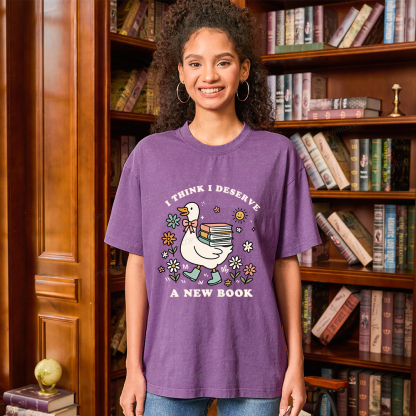 Pagewings I Think I Deserve A New Book Unisex Washed T-shirt