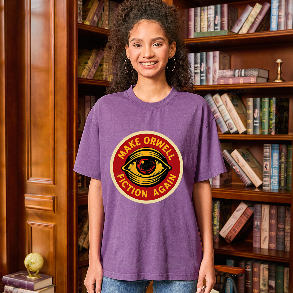 Pagewings Make Orwell Fiction Again Unisex Washed T-shirt