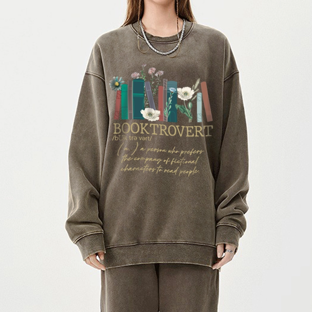 Pagewings Booktrovert Unisex Washed Sweatshirt