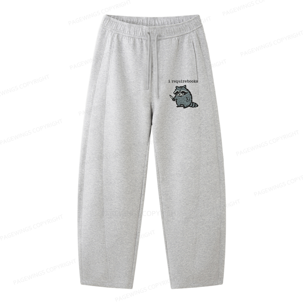 Pagewings I Require Books Unisex Barrel Sweatpants