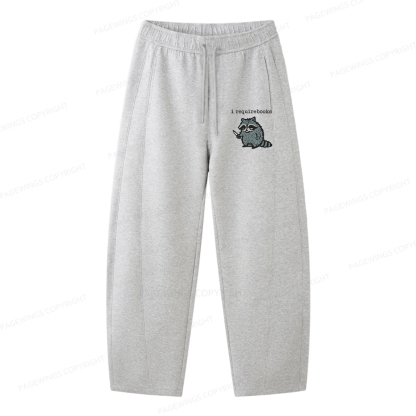 Pagewings I Require Books Unisex Barrel Sweatpants