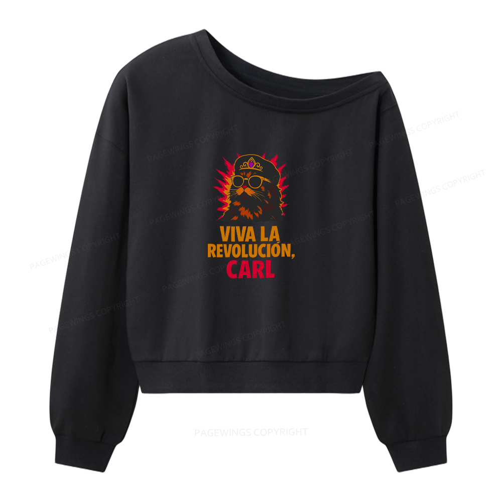 Pagewings Viva La Revolucion Women Off Shoulder Sweatshirt