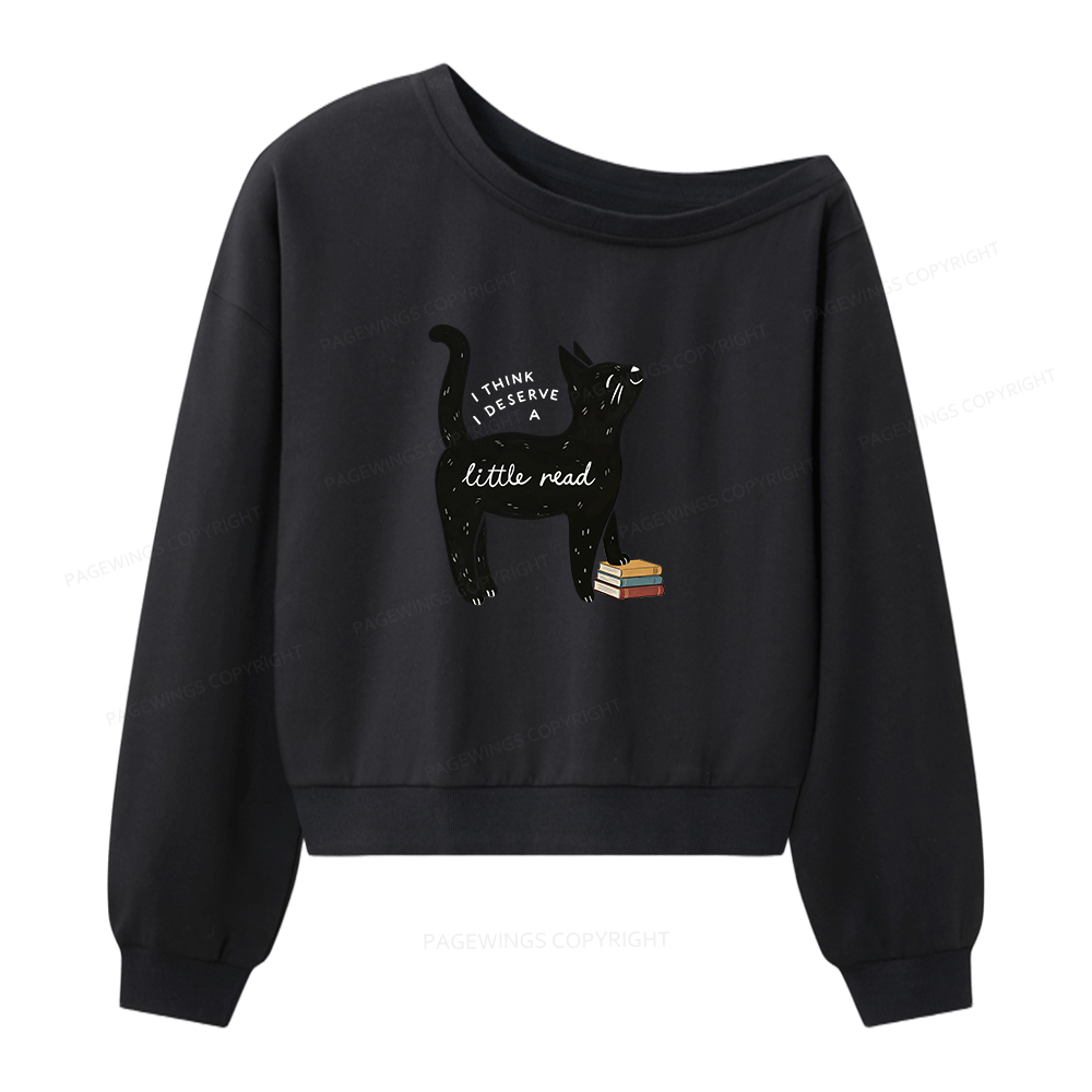 Pagewings Little Read Women Off Shoulder Sweatshirt