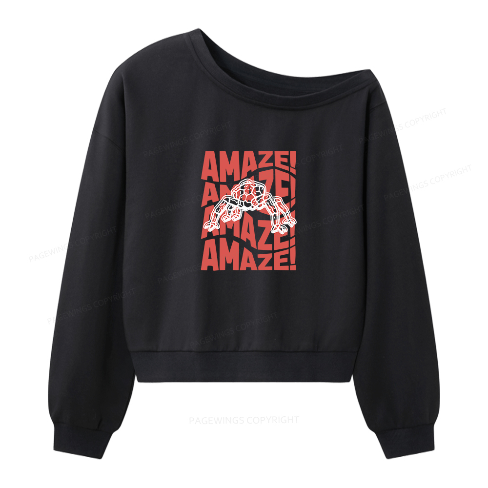 Pagewings Amaze Space Women Off Shoulder Sweatshirt