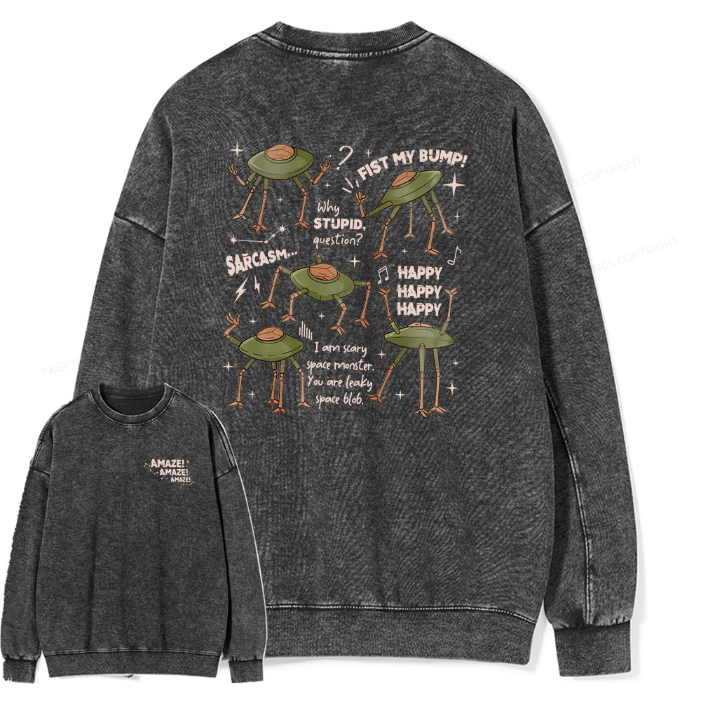 Pagewings Fantasy Bookish Rocky Amaze Unisex Washed Sweatshirt