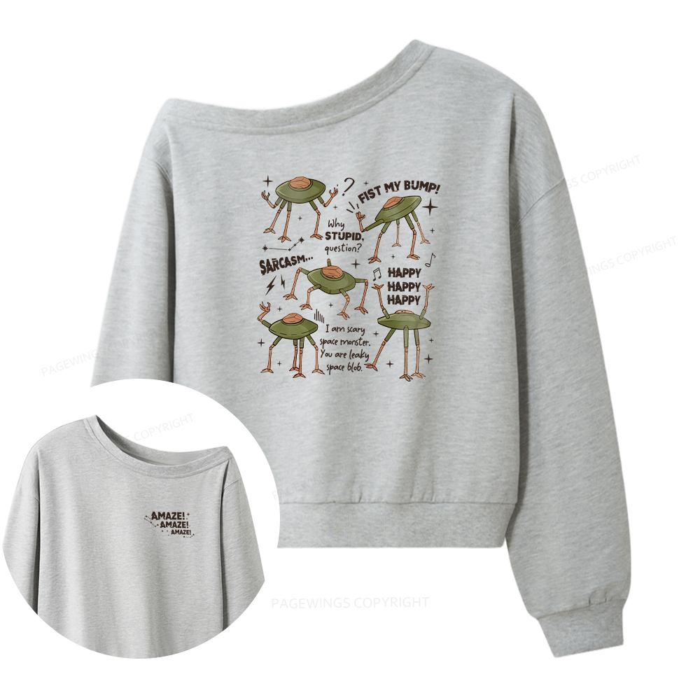 Pagewings Fantasy Bookish Rocky Amaze Women Off Shoulder Sweatshirt