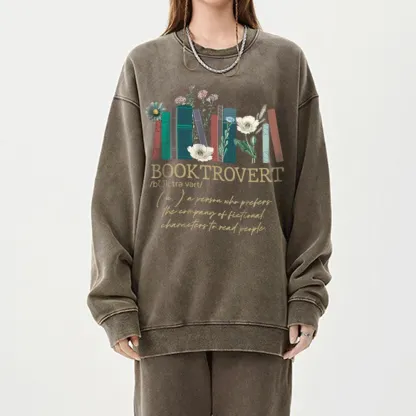 Pagewings Booktrovert Unisex Washed Sweatshirt