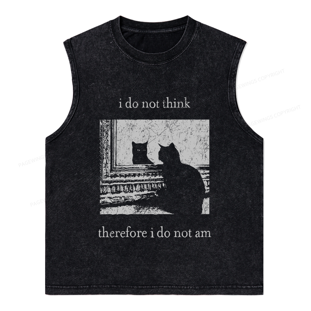 Pagewings I Do Not Think Therefore I Do Not Am Unisex Washed Tank Top