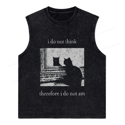 Pagewings I Do Not Think Therefore I Do Not Am Unisex Washed Tank Top