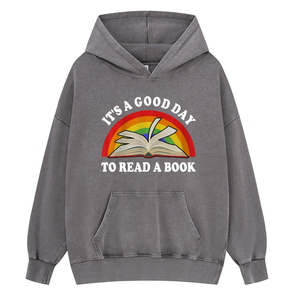Pagewings It‘s A Good Day To Read A Book Unisex Washed Hoodie