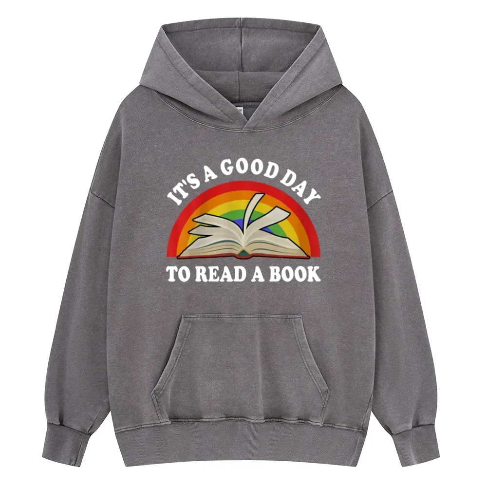 Pagewings It‘s A Good Day To Read A Book Unisex Washed Hoodie